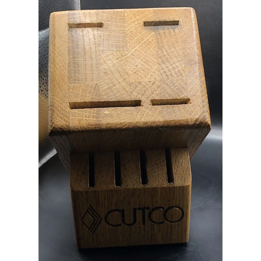 Cutco Steak Table Knife Storage Block 8 Slots Honey Oak - Made In USA